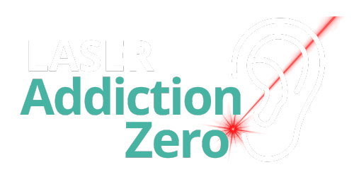 Logo Laser Addiction Zero - White version transparent